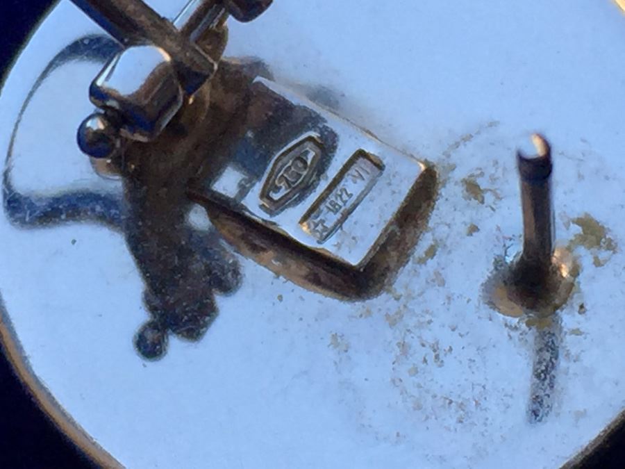 18k White Gold Button Style Earrings Wt:10.5g [Photo 3]