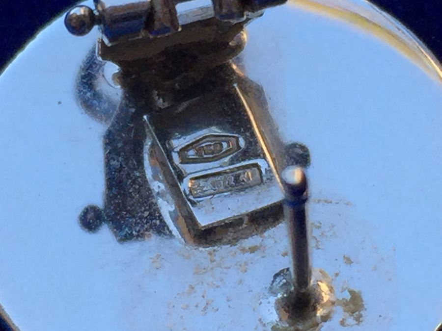 18k White Gold Button Style Earrings Wt:10.5g [Photo 9]