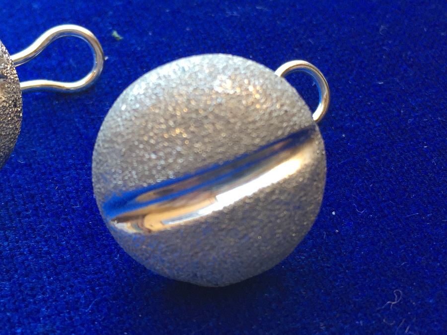 18k White Gold Button Style Earrings Wt:10.5g [Photo 7]