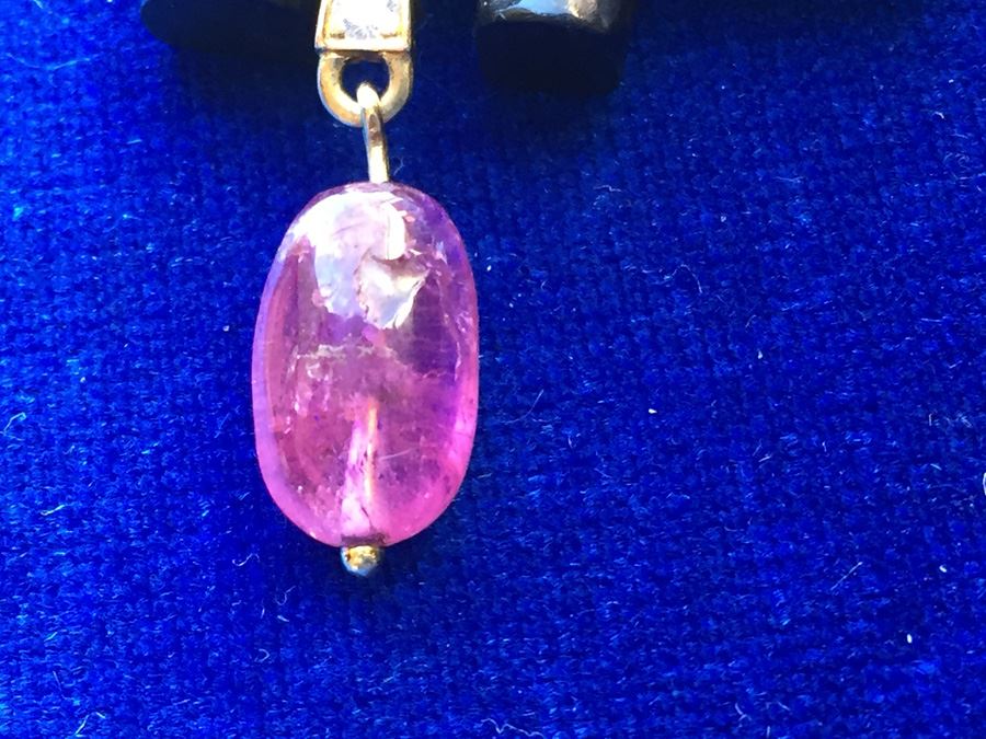 18k Gold Diamond & Pink Tourmaline Elephant Pin/Pendant Combo Wt:8.7g [Photo 7]