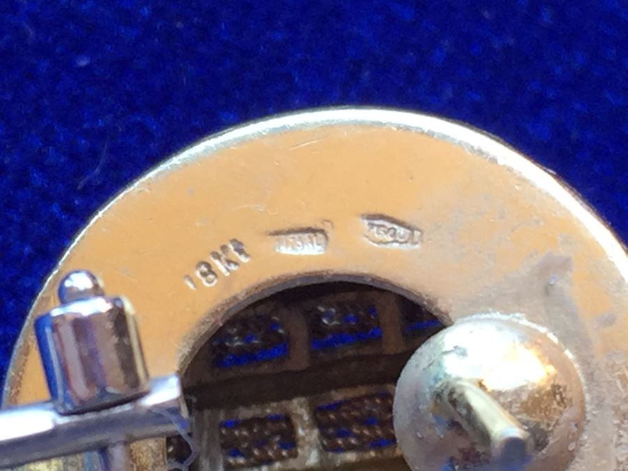 18k Gold Italian Ribbed Rope Earrings Wt:13.9g [Photo 3]