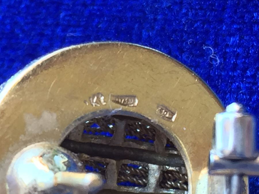 18k Gold Italian Ribbed Rope Earrings Wt:13.9g [Photo 12]