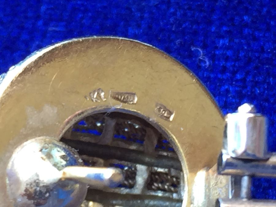 18k Gold Italian Ribbed Rope Earrings Wt:13.9g [Photo 11]