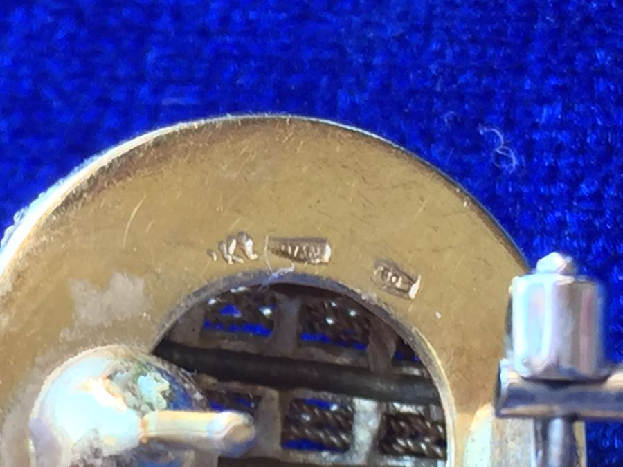 18k Gold Italian Ribbed Rope Earrings Wt:13.9g [Photo 13]