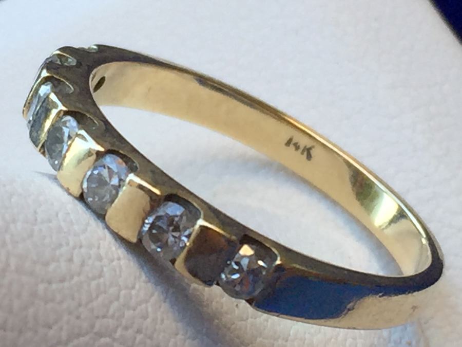 14k Gold Channel Set Diamond Ring Wt:2.4g [Photo 3]