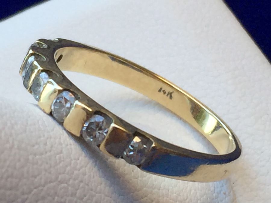 14k Gold Channel Set Diamond Ring Wt:2.4g [Photo 13]
