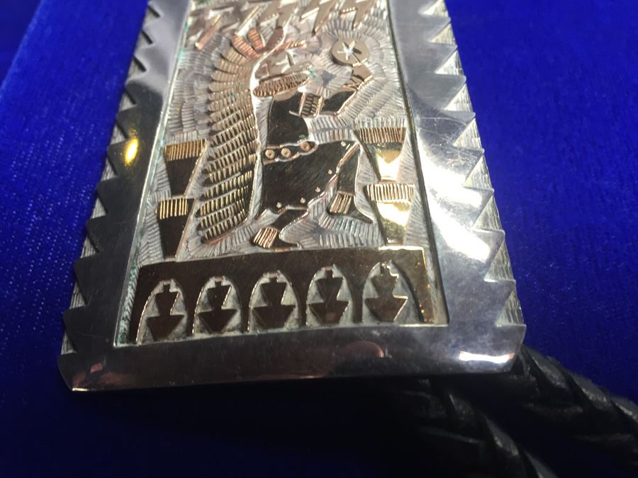 14k Gold & Sterling Silver Watson Honanie Hopi Bolo Wt:60.1g [Photo 6]