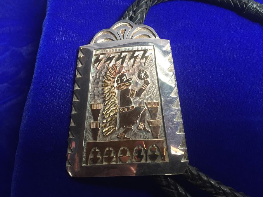 14k Gold & Sterling Silver Watson Honanie Hopi Bolo Wt:60.1g [Photo 2]