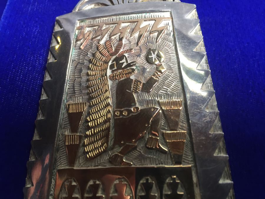 14k Gold & Sterling Silver Watson Honanie Hopi Bolo Wt:60.1g [Photo 5]