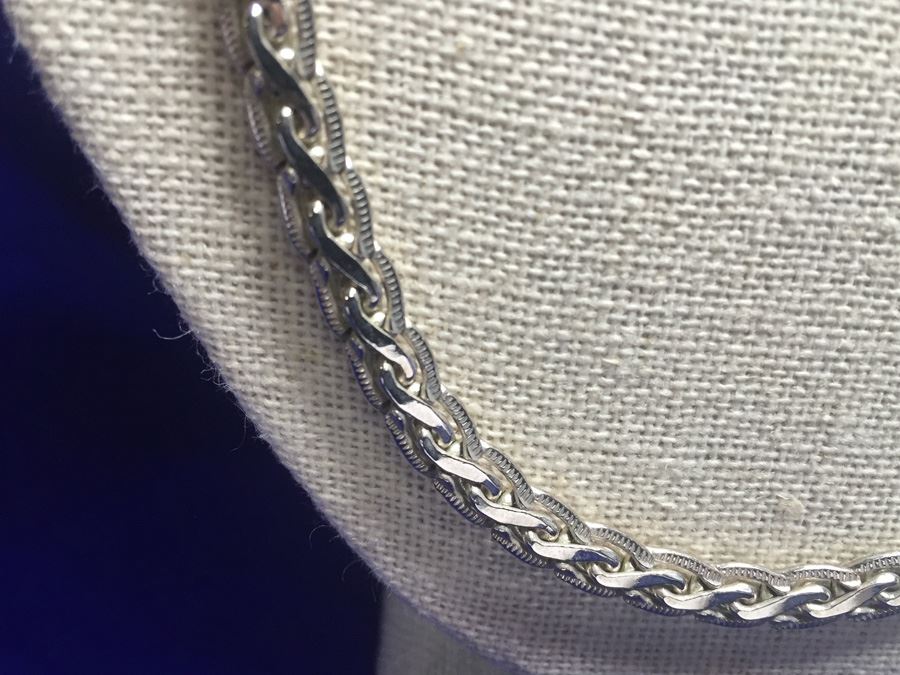 Sterling Silver Flat Link Chain Wt:37.7g [Photo 4]