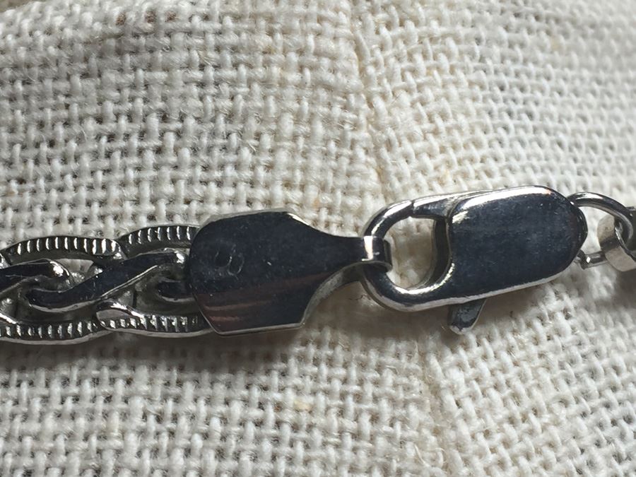 Sterling Silver Flat Link Chain Wt:37.7g [Photo 5]