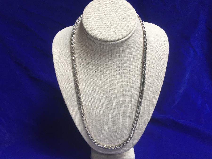 Sterling Silver Flat Link Chain Wt:37.7g