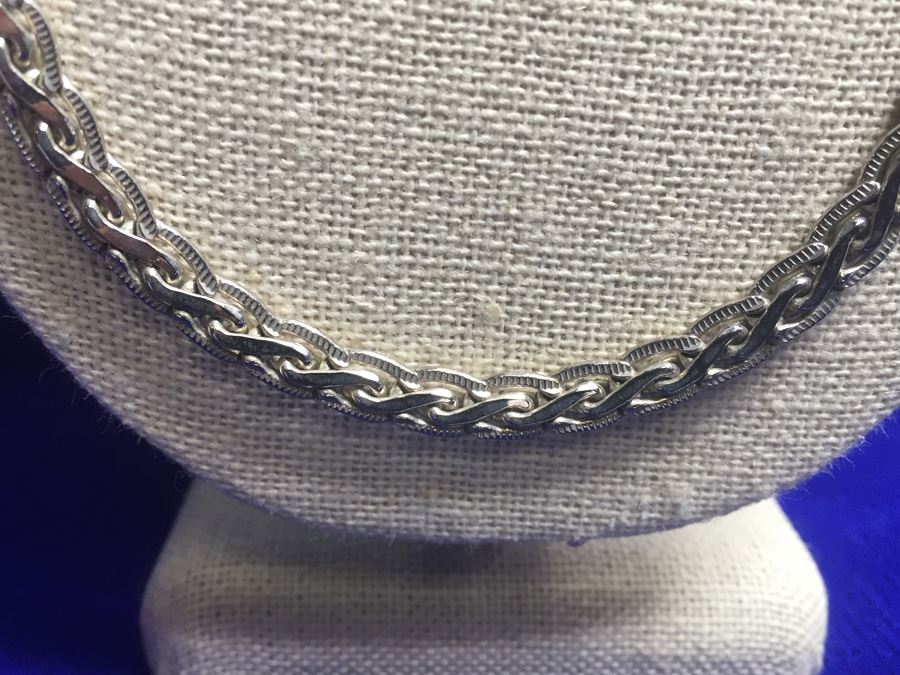 Sterling Silver Flat Link Chain Wt:37.7g [Photo 2]