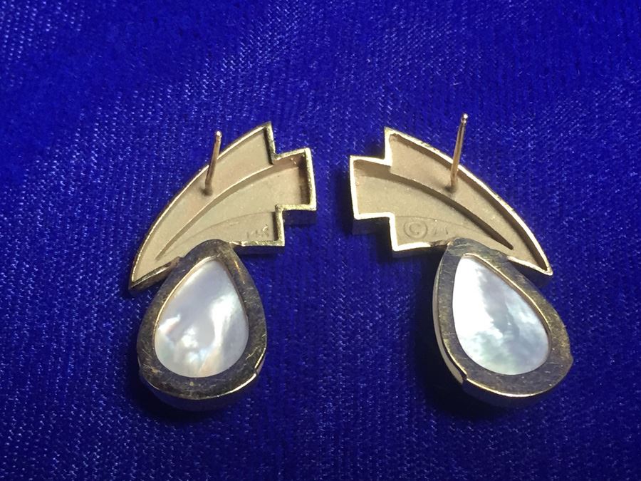 14k Gold Wings Mabe Pearl Wt:10.1g [Photo 10]