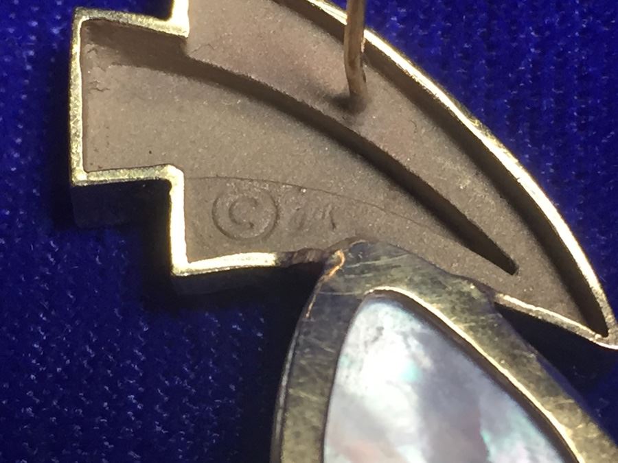 14k Gold Wings Mabe Pearl Wt:10.1g [Photo 12]