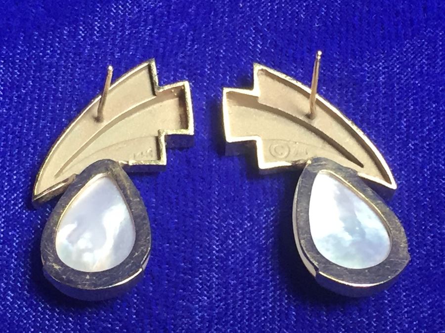 14k Gold Wings Mabe Pearl Wt:10.1g [Photo 13]