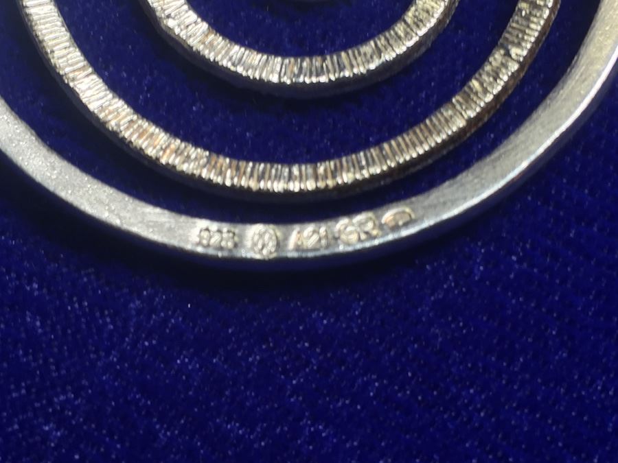 Sterling Silver Modernist Pendant On Geniune Beads Wt:56g [Photo 9]