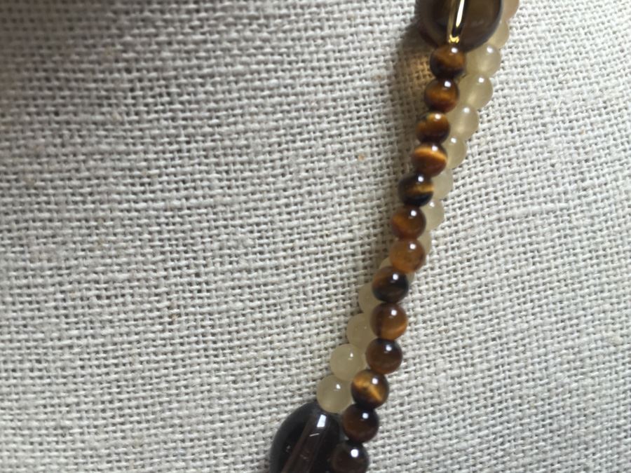 Sterling Silver Modernist Pendant On Geniune Beads Wt:56g [Photo 3]