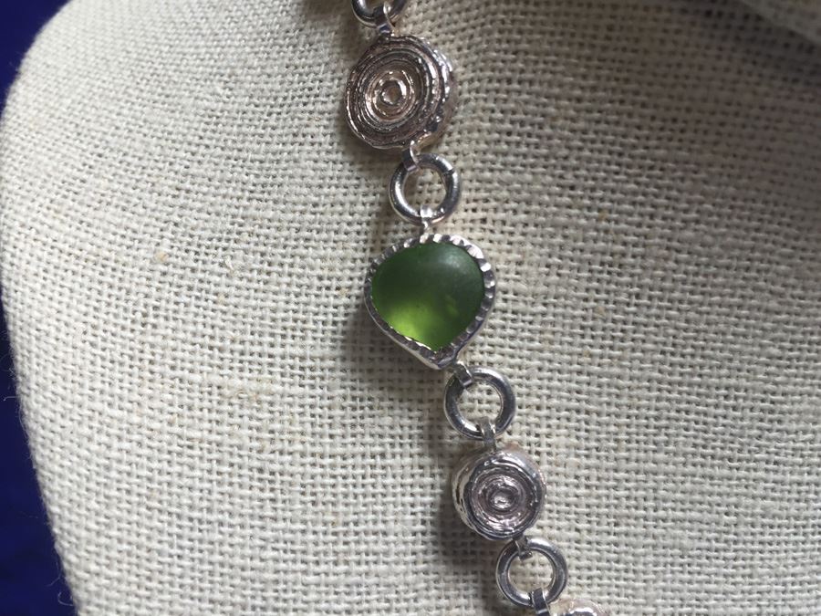 Sterling & 24k Gold Designer Necklace With Multiple Gemstones [Photo 7]