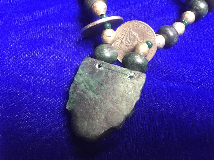 Guatamalan Ethnic Necklace W/ Carved Stone Head [Photo 10]