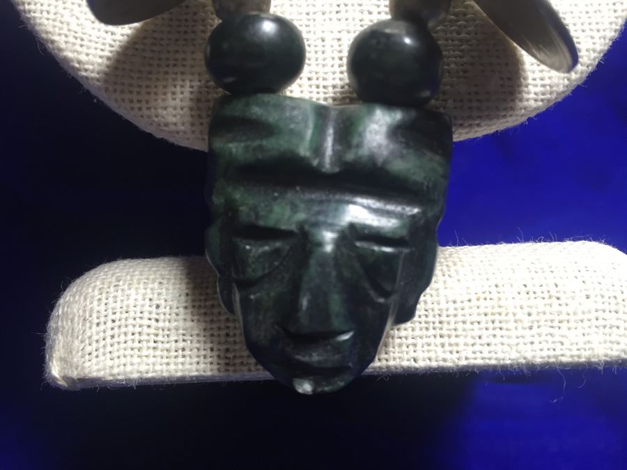 Guatamalan Ethnic Necklace W/ Carved Stone Head [Photo 3]