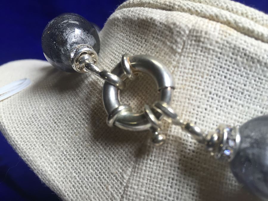 Art Glass Beads Rhinestone W/ Matching Earrings [Photo 8]