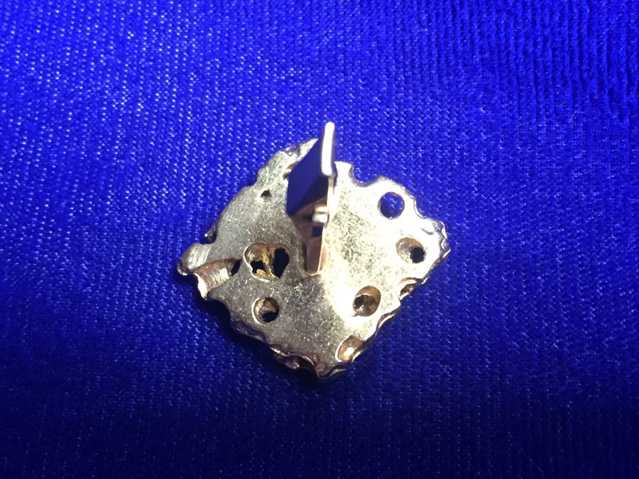 14k Gold Cufflink W/ Diamond & Natural Black Star Sapphire Wt:11.9g [Photo 7]