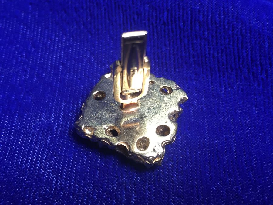 14k Gold Cufflink W/ Diamond & Natural Black Star Sapphire Wt:11.9g [Photo 8]