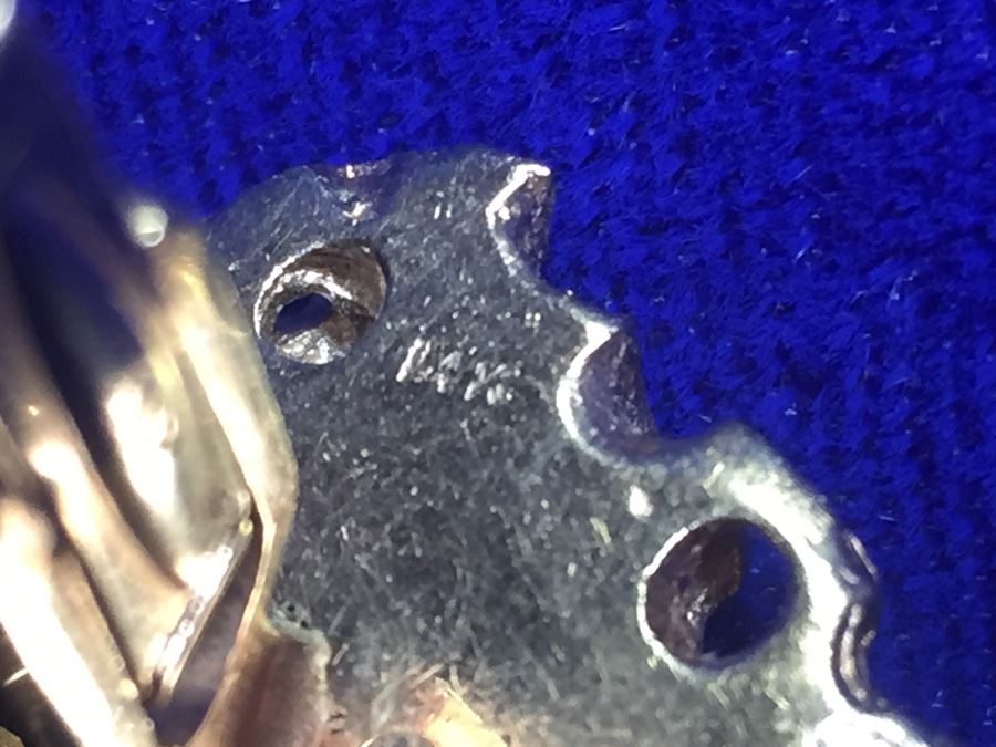 14k Gold Cufflink W/ Diamond & Natural Black Star Sapphire Wt:11.9g [Photo 6]