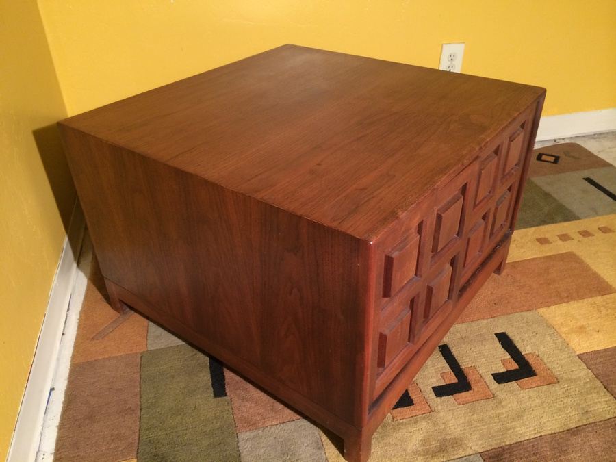 Square Wood End Table / Coffee Table with 2 Swinging Doors [Photo 3]