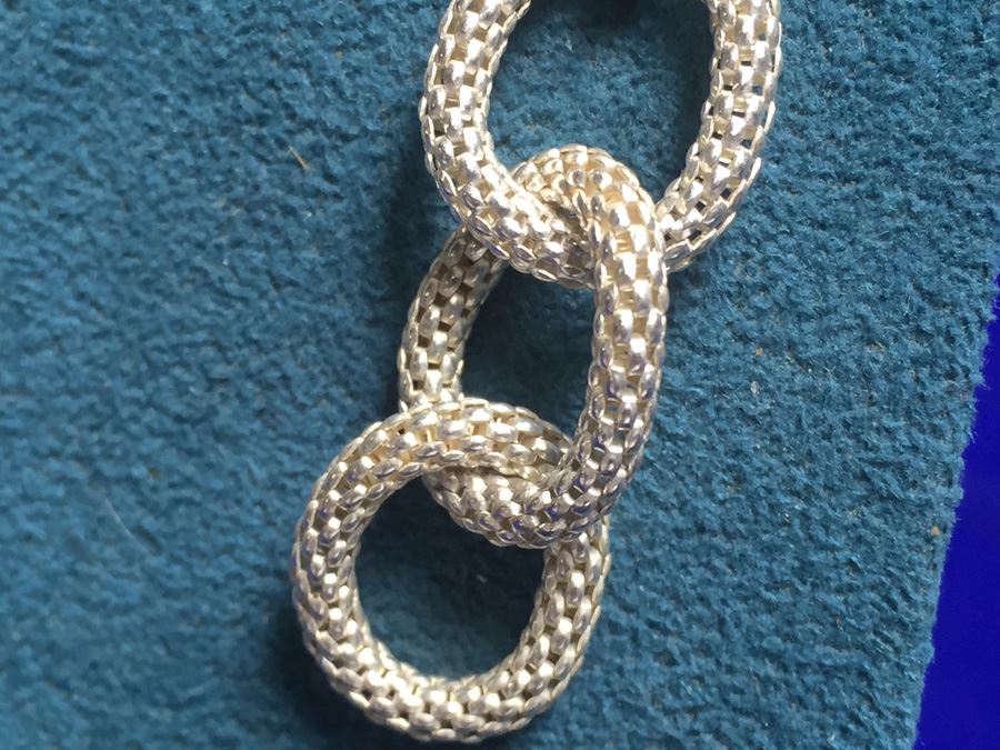 Sterling Silver Intertwined Rope Rings Earrings Wt:5g [Photo 6]