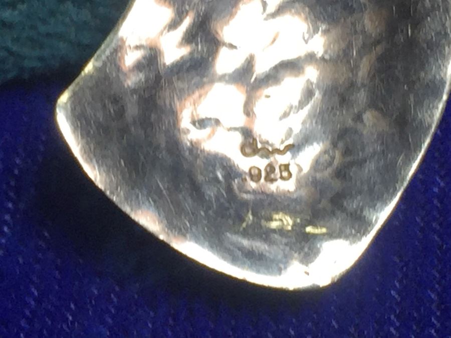 Signed Sterling Silver Earrings W/ Stone Wt:7.5g [Photo 9]