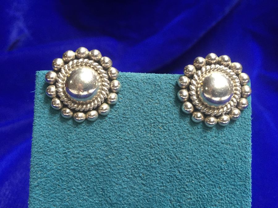 Mexican Sterling Silver Earrings Wt:13.9g [Photo 4]