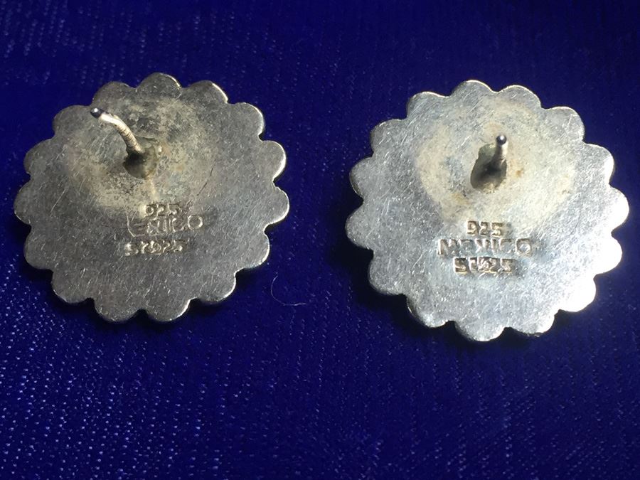 Mexican Sterling Silver Earrings Wt:13.9g [Photo 6]