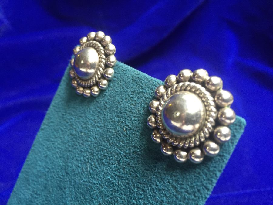 Mexican Sterling Silver Earrings Wt:13.9g [Photo 5]