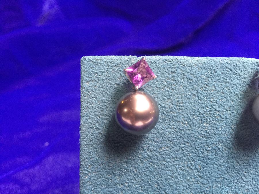 Princess Cut Amethyst W/ Large Tahitian Pearl Wt:7.4g [Photo 5]