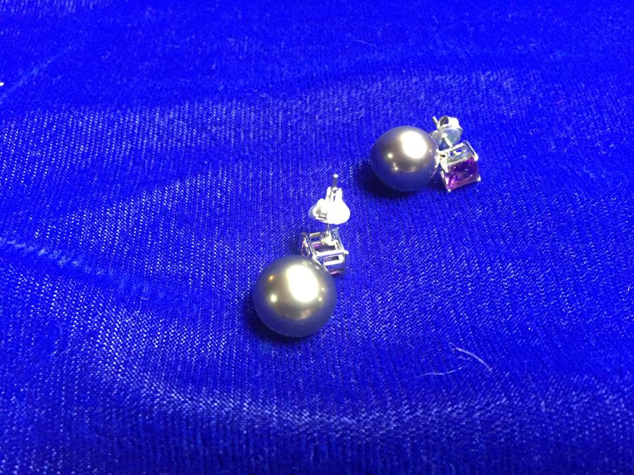 Princess Cut Amethyst W/ Large Tahitian Pearl Wt:7.4g [Photo 10]