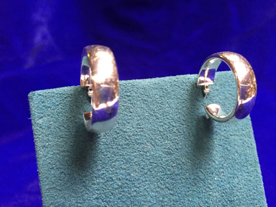 Sterling Silver Earrings Signed JCM Wt:4g [Photo 4]