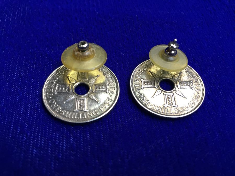 Silver Tone Coin Earrings  [Photo 5]