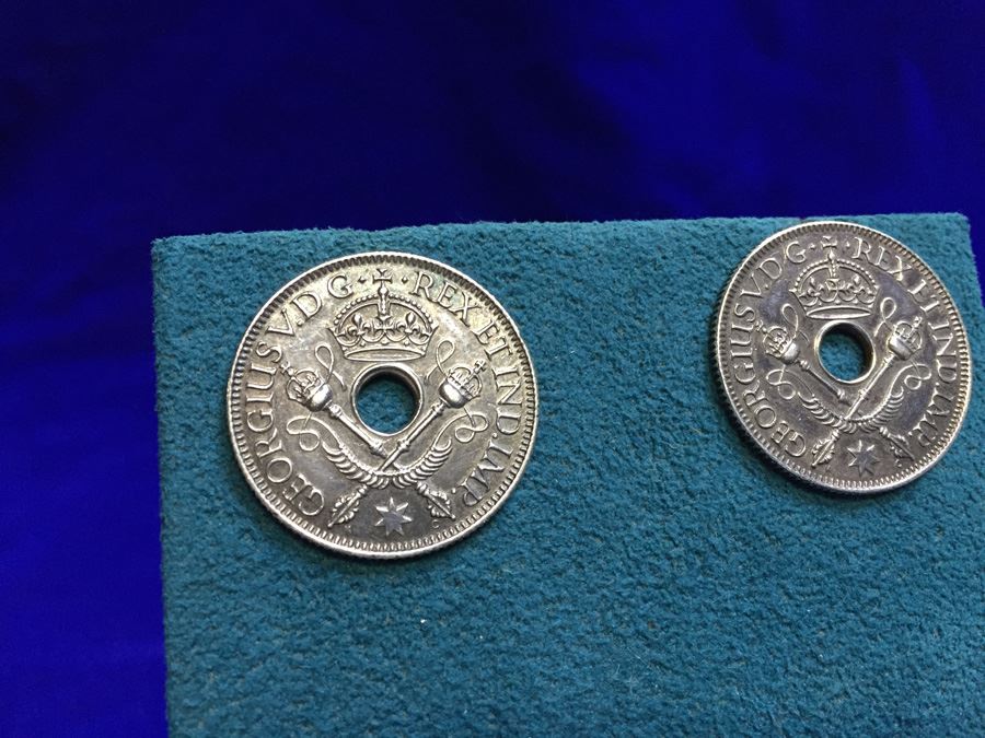 Silver Tone Coin Earrings  [Photo 1]