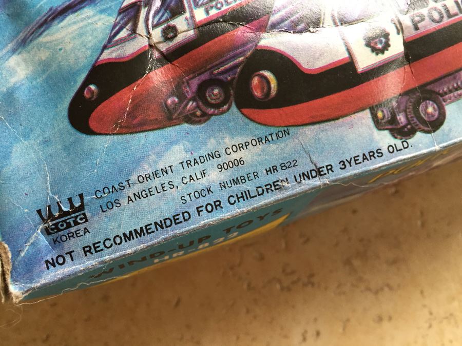 Fire Chief Helicopter Wind-Up Tin Toy HR-822 COTC In Box [Photo 5]