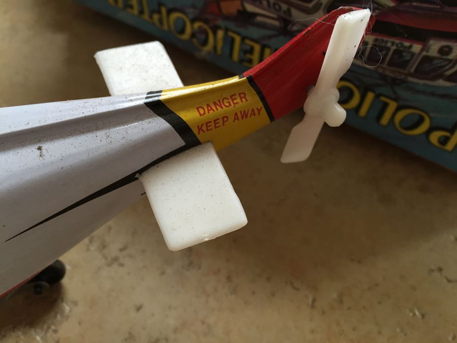 Fire Chief Helicopter Wind-Up Tin Toy HR-822 COTC In Box [Photo 8]