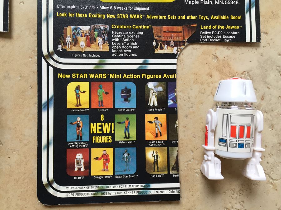 STAR WARS Kenner Action Figure 1978 Power Droid And 1978 R5-D4 With Partial Cards Excellent Condition Never Played With [Photo 23]