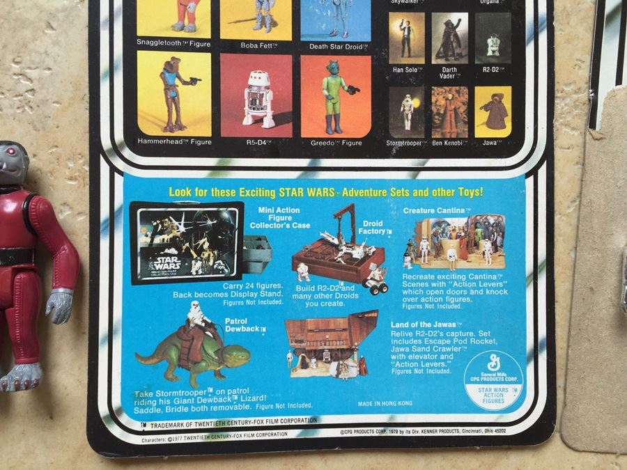 STAR WARS Kenner Action Figure 1978 Snaggletooth And 1978 Death Star Droid With Cards Excellent Condition Never Played With [Photo 14]