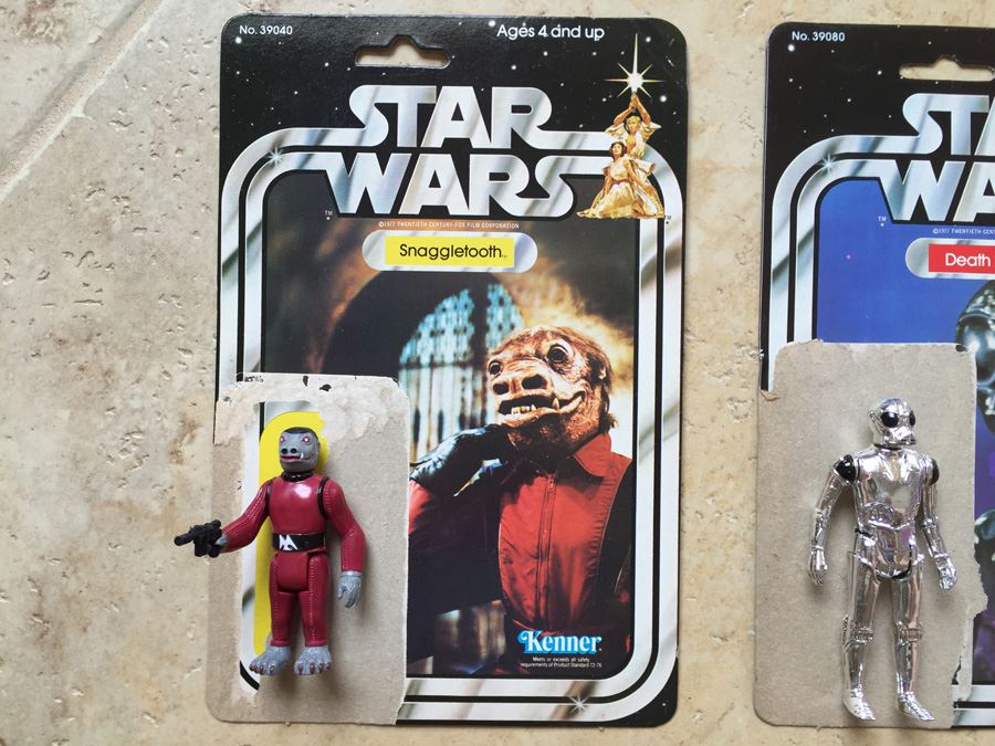 STAR WARS Kenner Action Figure 1978 Snaggletooth And 1978 Death Star Droid With Cards Excellent Condition Never Played With [Photo 2]