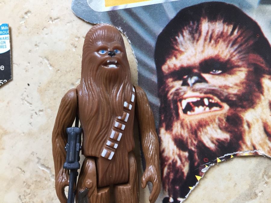 STAR WARS Kenner Action Figure 1977 Ben (Obi-Wan) Kenobi And 1977 Chewbacca With Portion Of Cards Excellent Condition Never Played With [Photo 12]