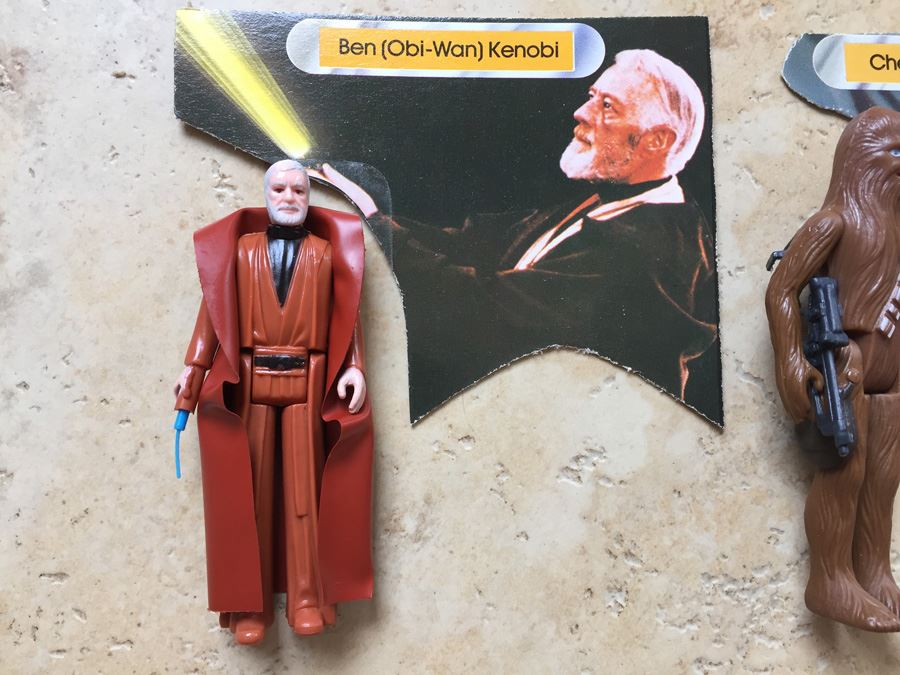 STAR WARS Kenner Action Figure 1977 Ben (Obi-Wan) Kenobi And 1977 Chewbacca With Portion Of Cards Excellent Condition Never Played With [Photo 4]