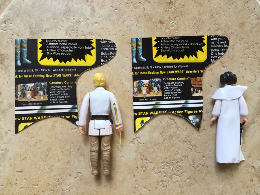 STAR WARS Kenner Action Figure 1977 Luke Skywalker And 1977 Princess Leia Organa With Portion Of Cards Excellent Condition Never Played With [Photo 13]