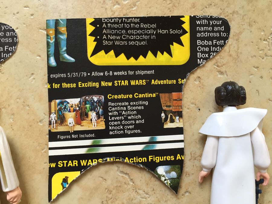 STAR WARS Kenner Action Figure 1977 Luke Skywalker And 1977 Princess Leia Organa With Portion Of Cards Excellent Condition Never Played With [Photo 17]