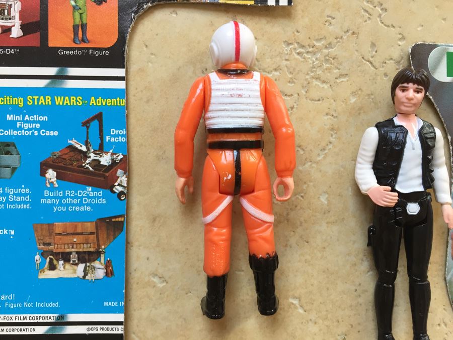 STAR WARS Kenner Action Figure 1978 Luke Skywalker X-Wing Pilot And 1977 Hans Solo With Portion Of Cards Excellent Condition Never Played With [Photo 9]